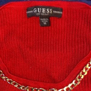 Red Guess Sweater Dress Shirt.
